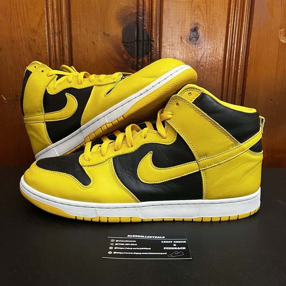Nike Dunk High Iowa Black/Varsity Maize Golden Rod 2020 Size 14 Men (CZ8149-002)